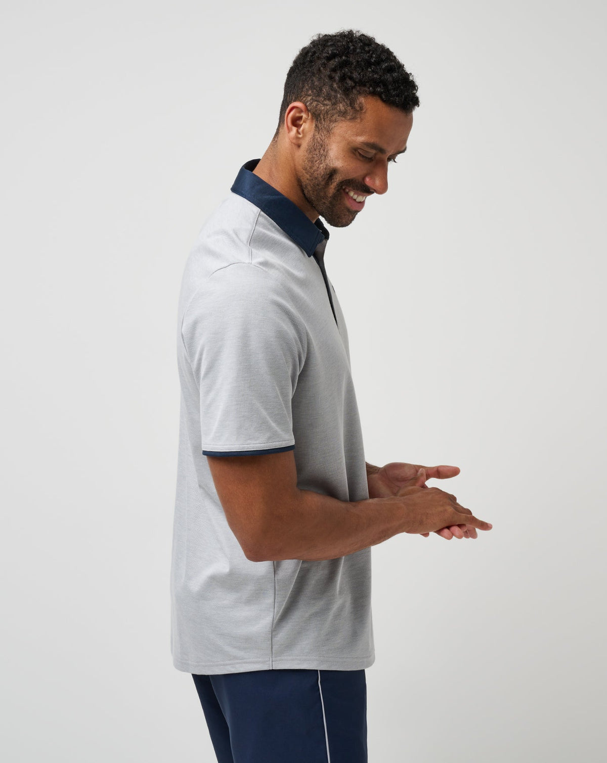 Home Game Polo Heather Light Grey | Travis Mathew