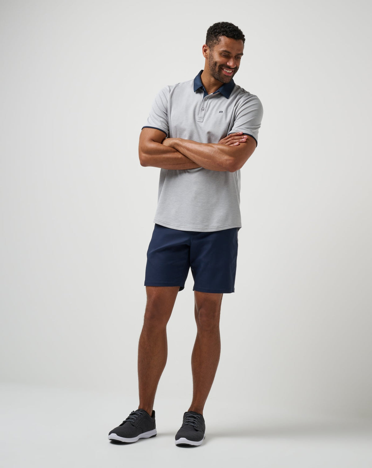 Home Game Polo Heather Light Grey | Travis Mathew