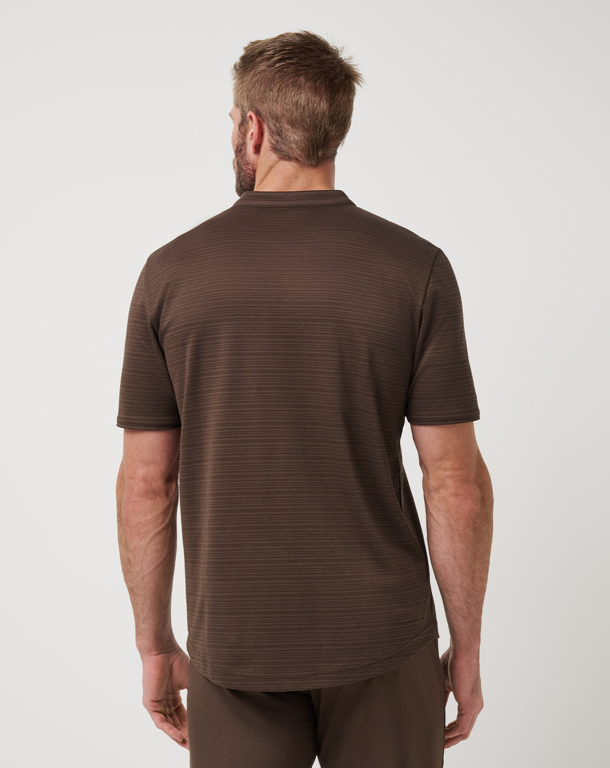 Winning Record Henley Polo Chocolate Brown | Travis Mathew