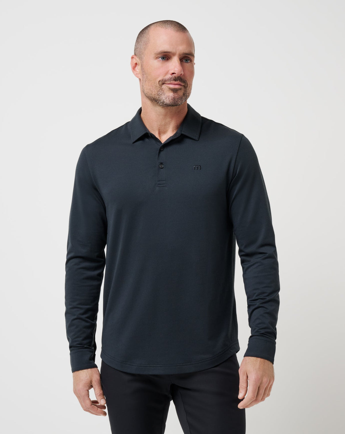 Featherweight Long Sleeve Polo Black | Travis Mathew