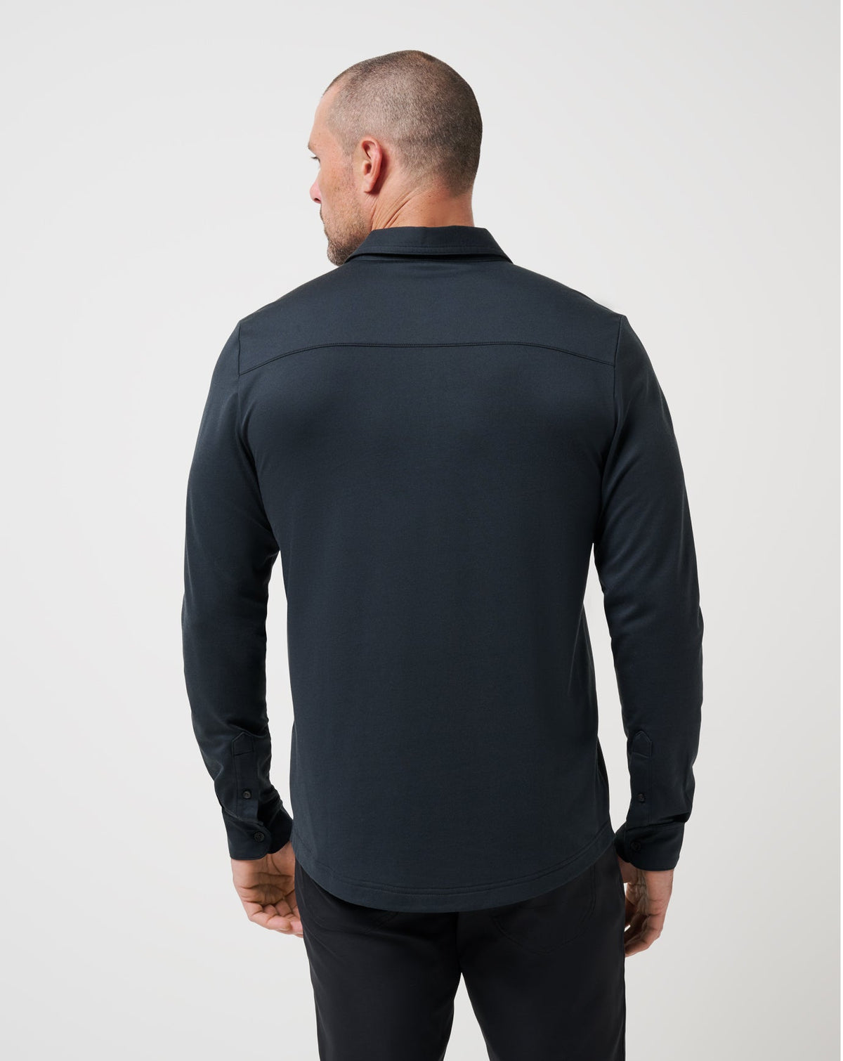 Featherweight Long Sleeve Polo Black | Travis Mathew