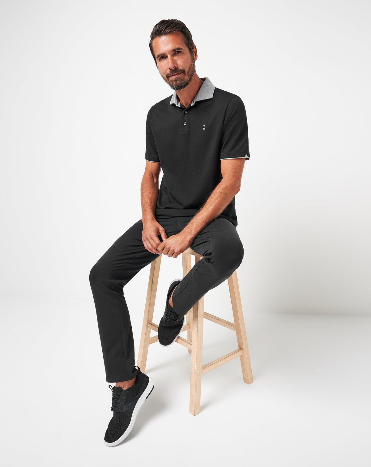 Reservation Number Polo Black | Travis Mathew