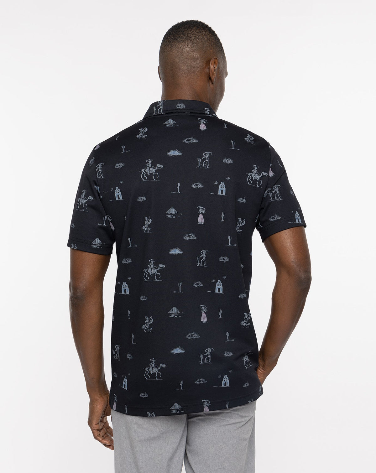 Acai Palm Polo Black | Travis Mathew