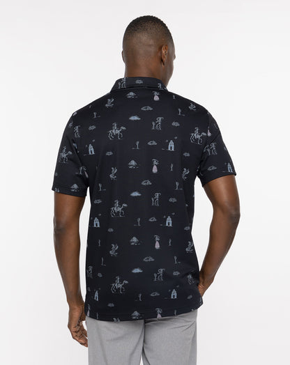 Acai Palm Polo Black | Travis Mathew