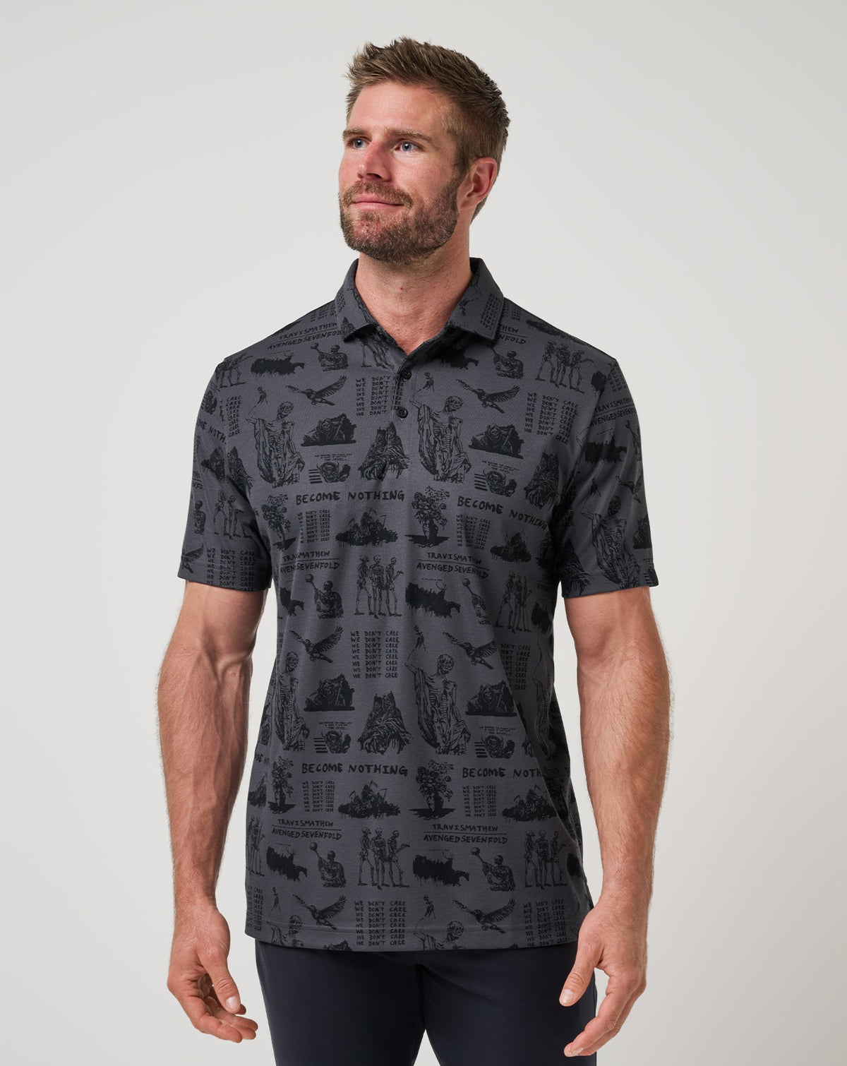 Sound Check Polo Grey/Black | Travis Mathew