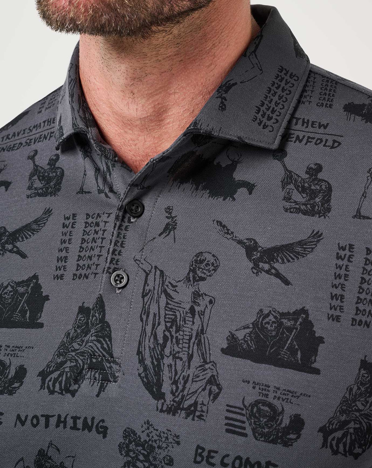 Sound Check Polo Grey/Black | Travis Mathew