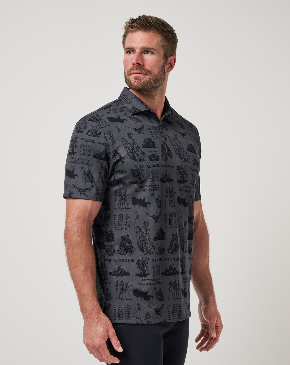 Sound Check Polo Grey/Black | Travis Mathew