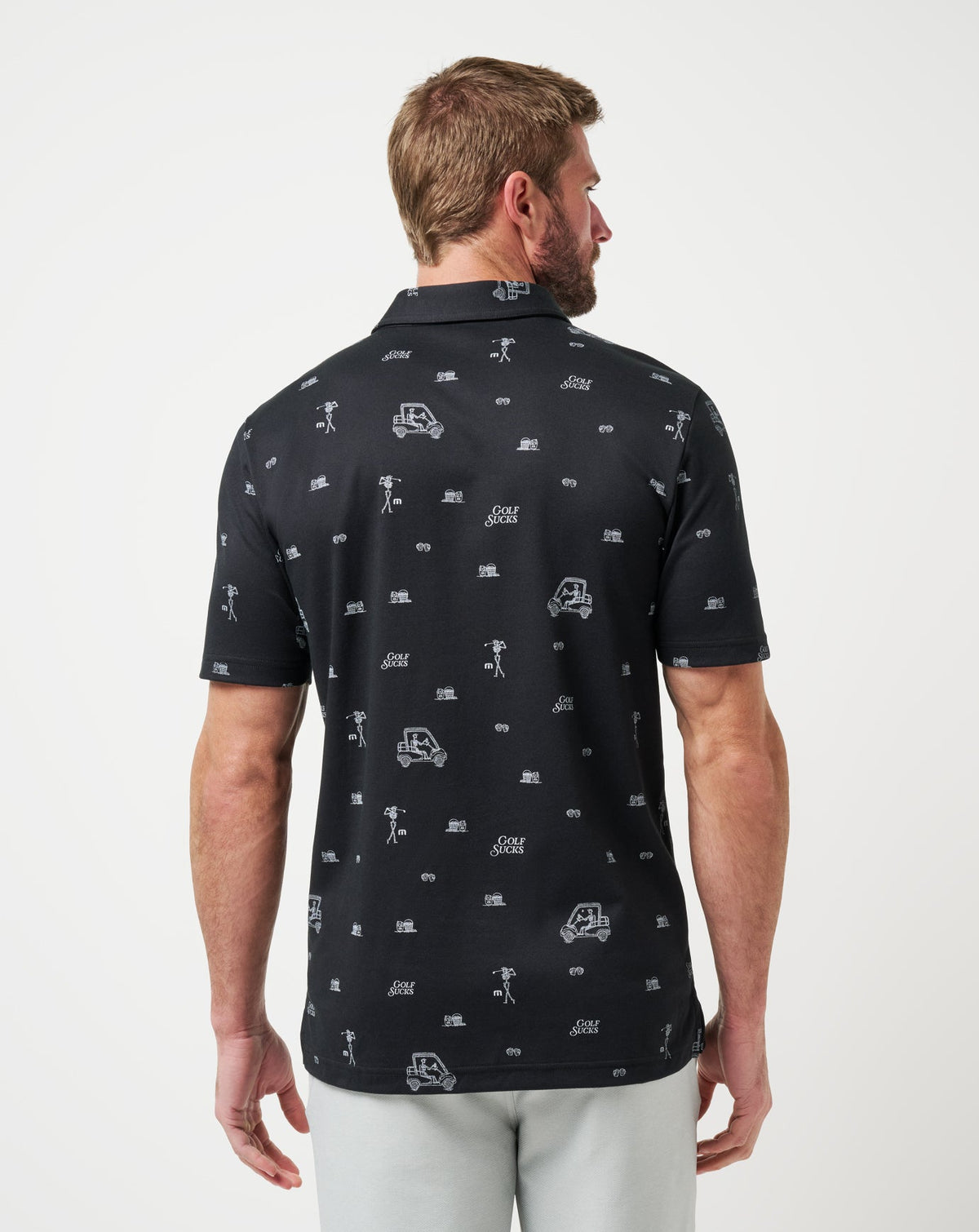 Golf Sucks Polo Black | Travis Mathew