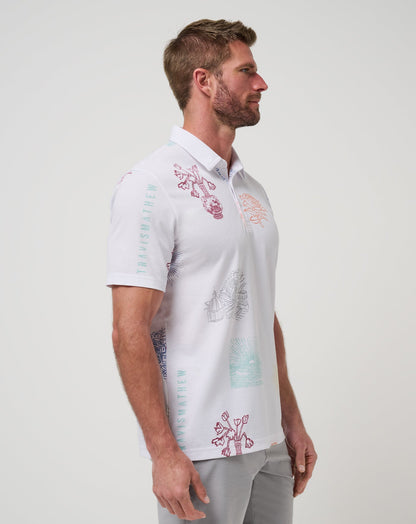 Passport Polo White | Travis Mathew