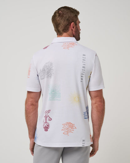 Passport Polo White | Travis Mathew