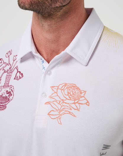 Passport Polo White | Travis Mathew