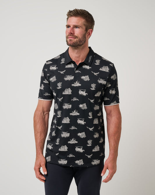 City Of Evil Polo Black | Travis Mathew