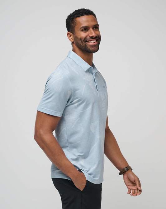 Featherweight Mist Polo Heather Dusty Blue | Travis Mathew