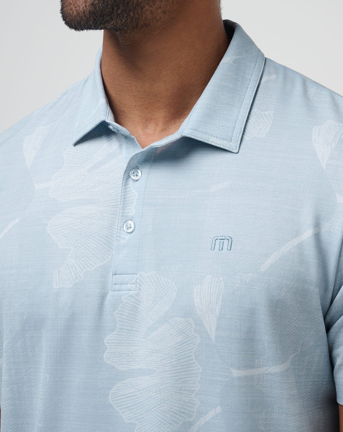 Featherweight Mist Polo Heather Dusty Blue | Travis Mathew