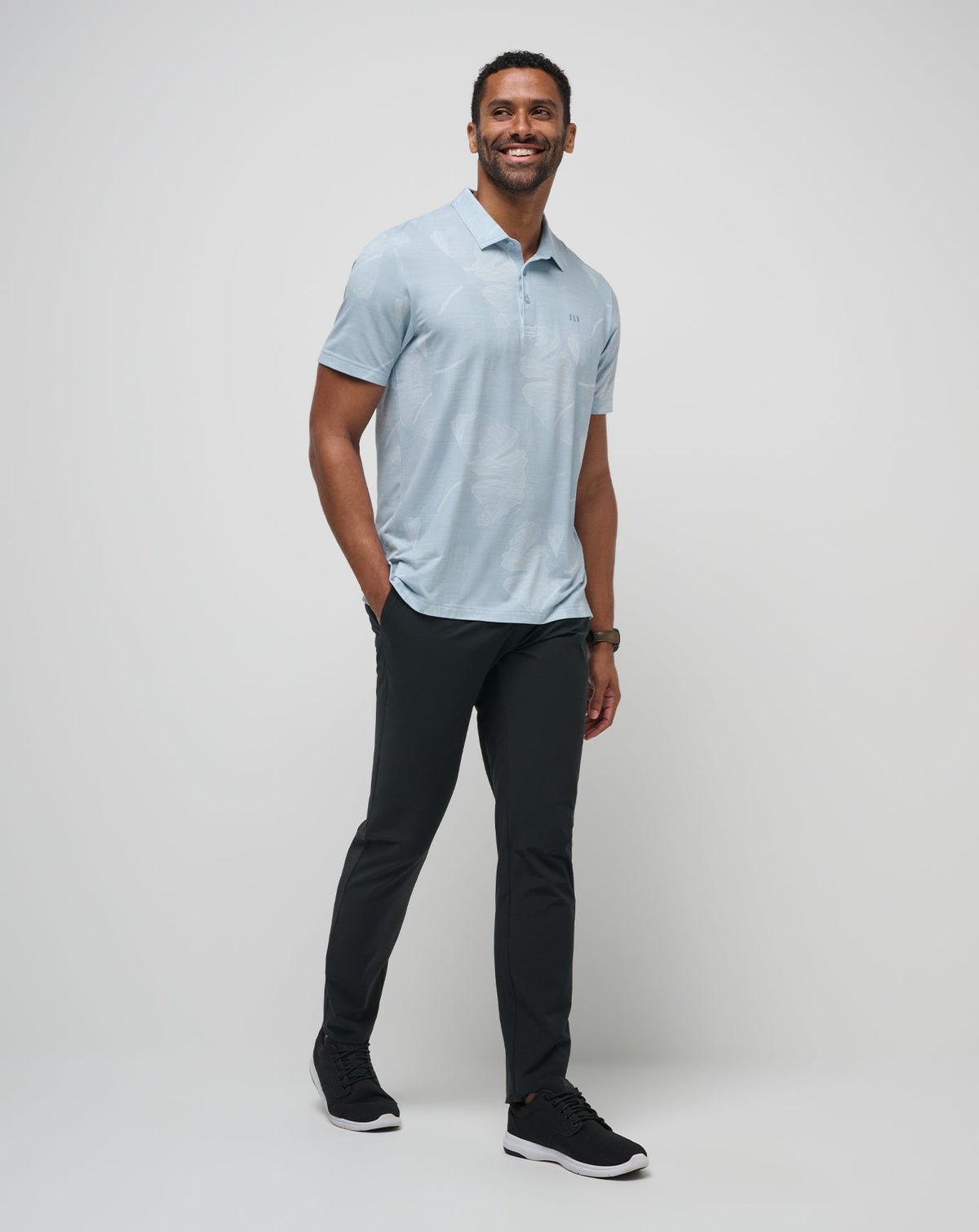Featherweight Mist Polo Heather Dusty Blue | Travis Mathew