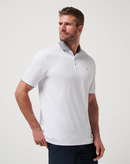 Reservation Number Polo White | Travis Mathew
