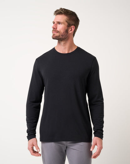 Cloud Crew Long Sleeve Tee Black | Travis Mathew