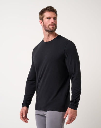 Cloud Crew Long Sleeve Tee Black | Travis Mathew