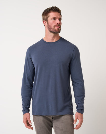 Cloud Crew Long Sleeve Tee Blue Nights | Travis Mathew