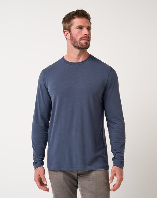 Cloud Crew Long Sleeve Tee Blue Nights | Travis Mathew