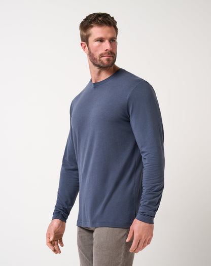 Cloud Crew Long Sleeve Tee Blue Nights | Travis Mathew