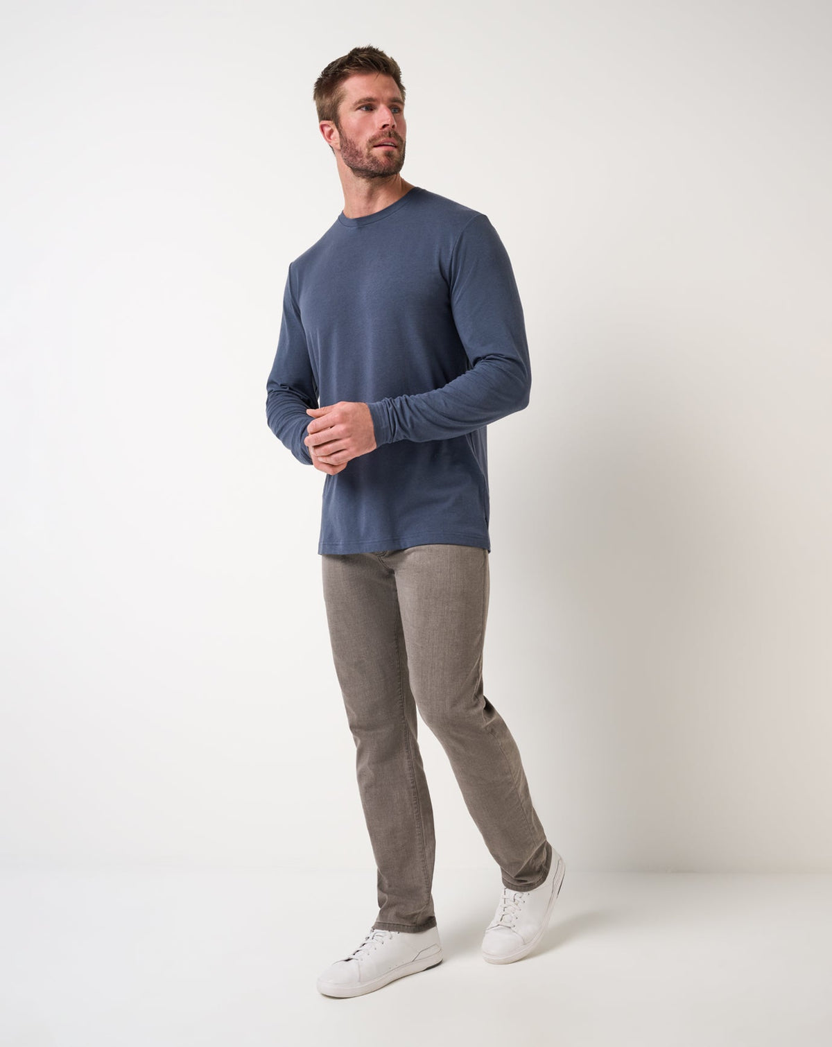 Cloud Crew Long Sleeve Tee Blue Nights | Travis Mathew