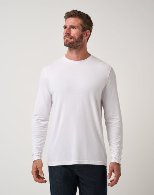 Cloud Crew Long Sleeve Tee White | Travis Mathew