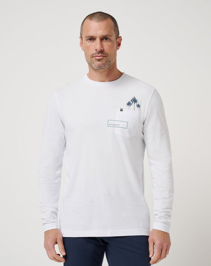 Reef Stop Long Sleeve Tee White | Travis Mathew