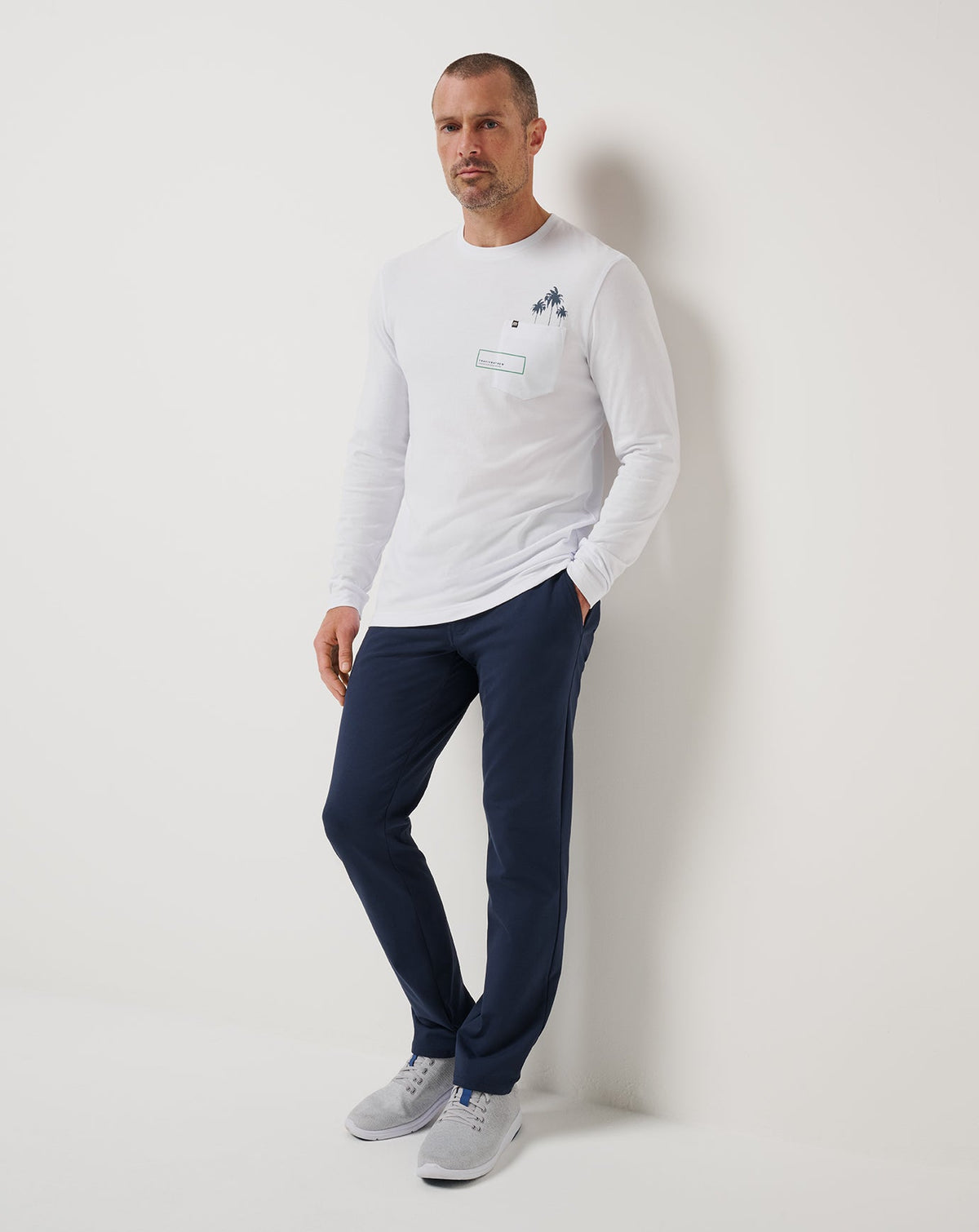 Reef Stop Long Sleeve Tee White | Travis Mathew