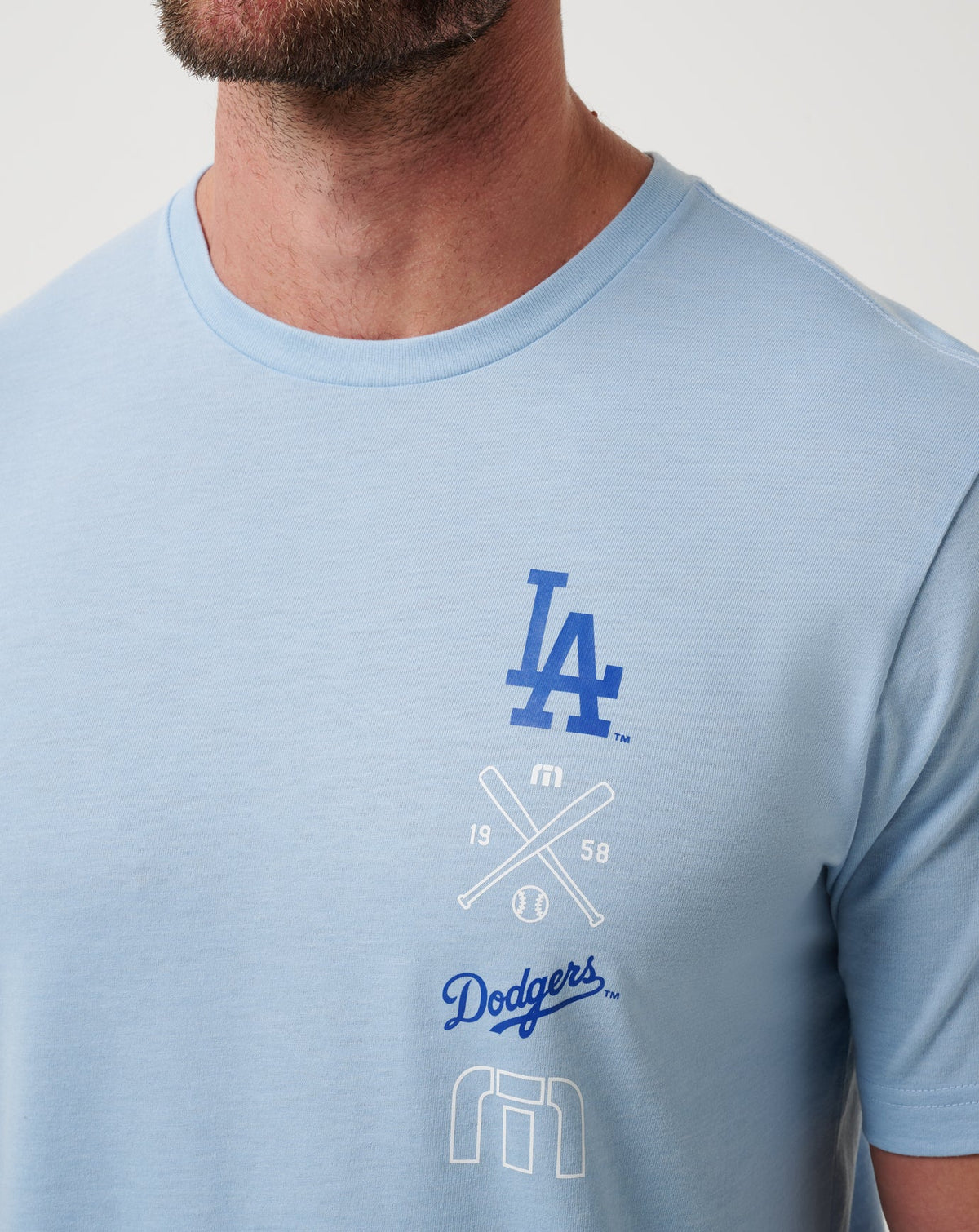 Los Angeles Dodgers Sunset Slam 2.0 Tee Heather Blue | Travis Mathew