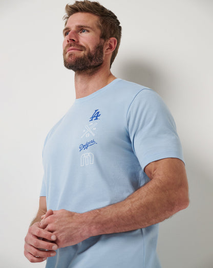 Los Angeles Dodgers Sunset Slam 2.0 Tee Heather Blue | Travis Mathew