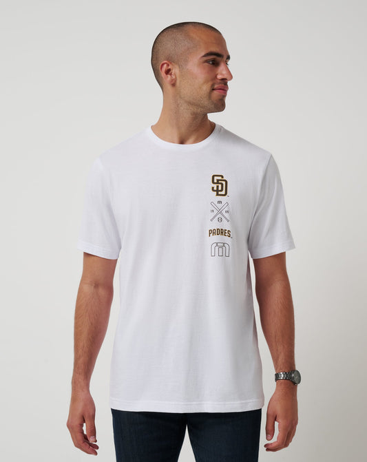 San Diego Padres Sunset Slam 2.0 Tee White | Travis Mathew