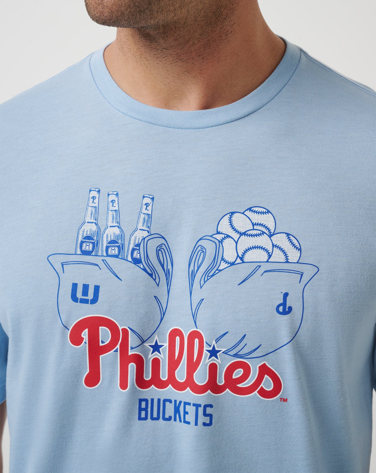 Philadelphia Phillies Strike Two Tee Heather Blue | Travis Mathew