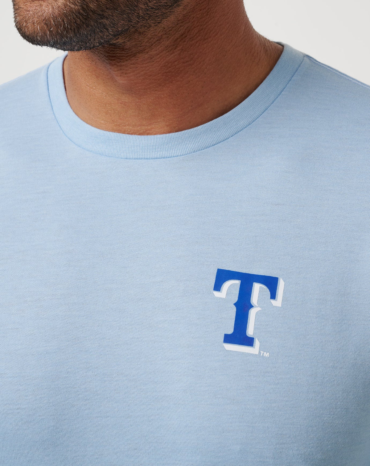 Texas Rangers Friendly Rivalry Tee Heather Blue | Travis Mathew