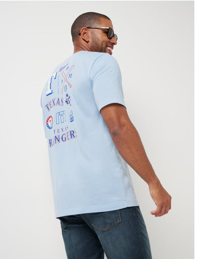 Texas Rangers Friendly Rivalry Tee Heather Blue | Travis Mathew