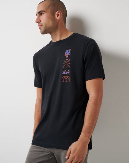 New York Mets Sunset Slam 2.0 Tee Black | Travis Mathew