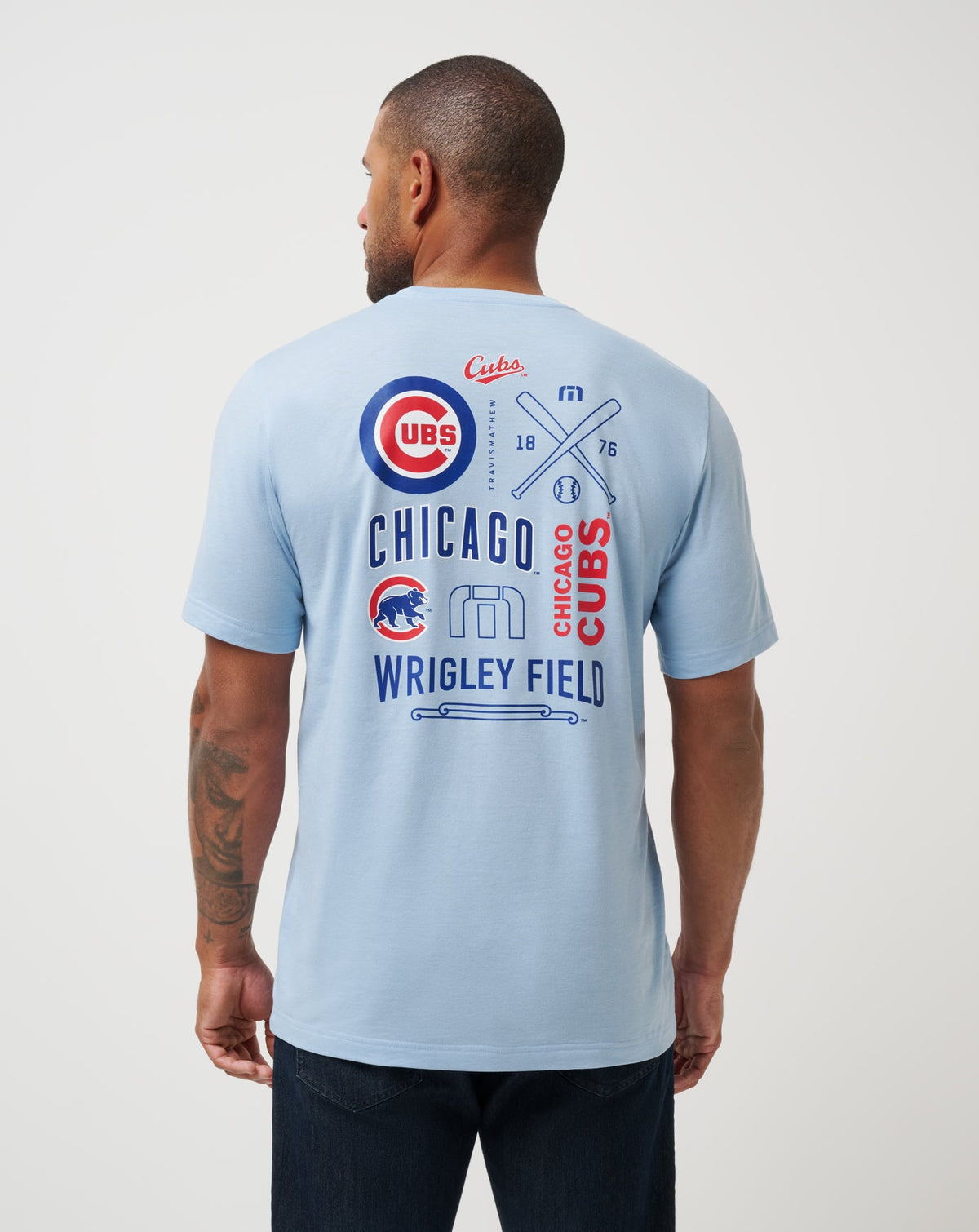 Chicago Cubs Friendly Rivalry Tee Heather Blue | Travis Mathew