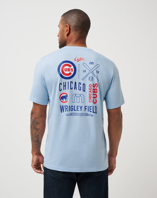 Chicago Cubs Friendly Rivalry Tee Heather Blue | Travis Mathew