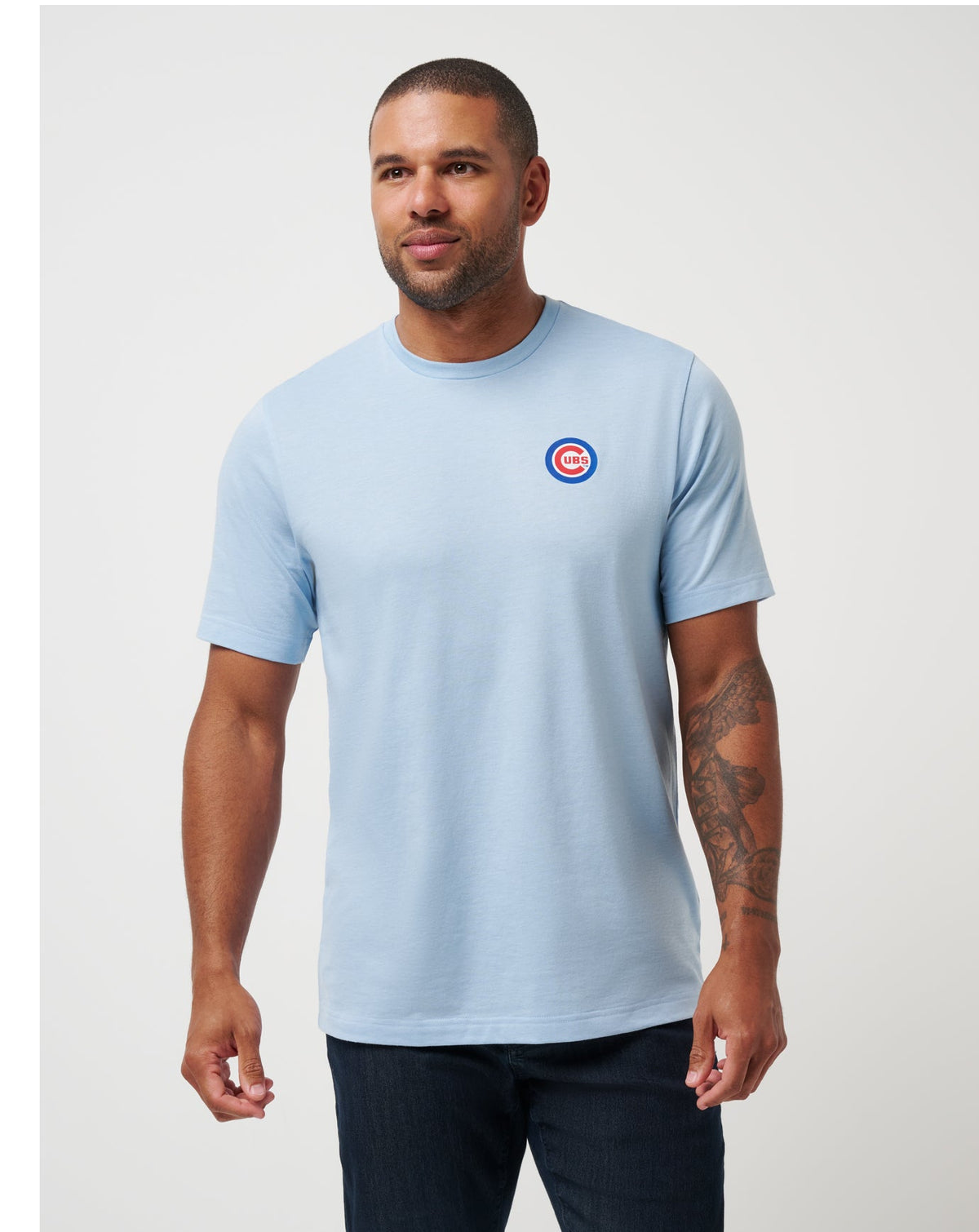 Chicago Cubs Friendly Rivalry Tee Heather Blue | Travis Mathew