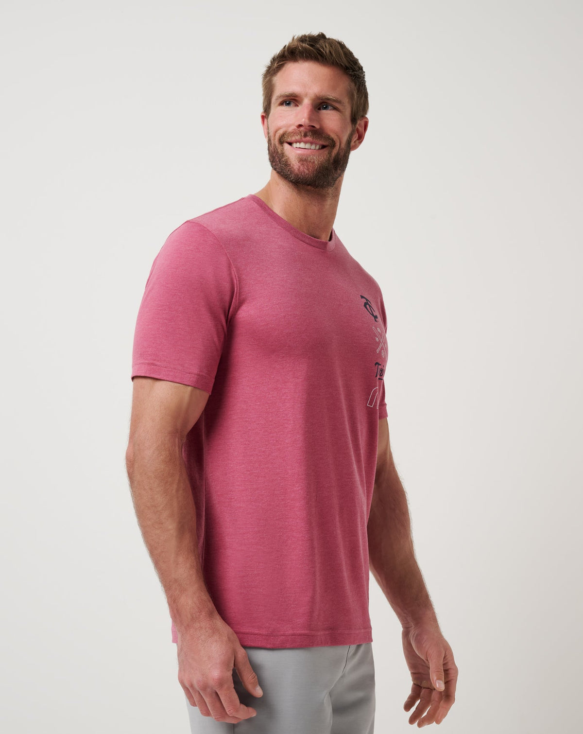Minnesota Twins Sunset Slam 2.0 Tee Heather Red | Travis Mathew