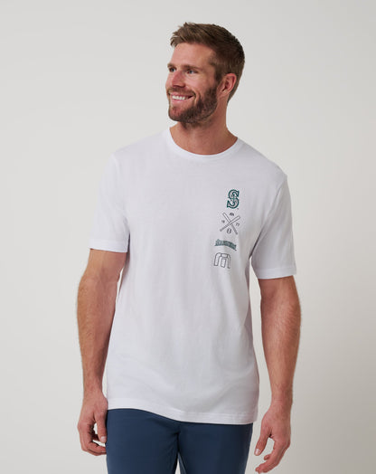 Seattle Mariners Sunset Slam 2.0 Tee White | Travis Mathew