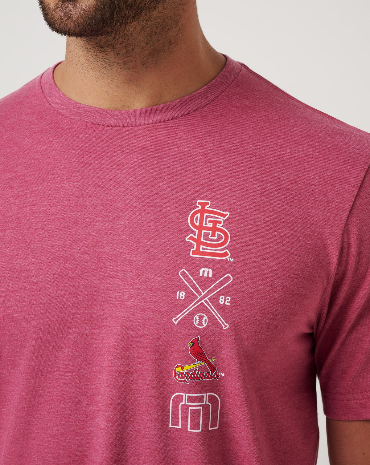 St Louis Cardinals Sunset Slam 2.0 Tee Heather Red | Travis Mathew