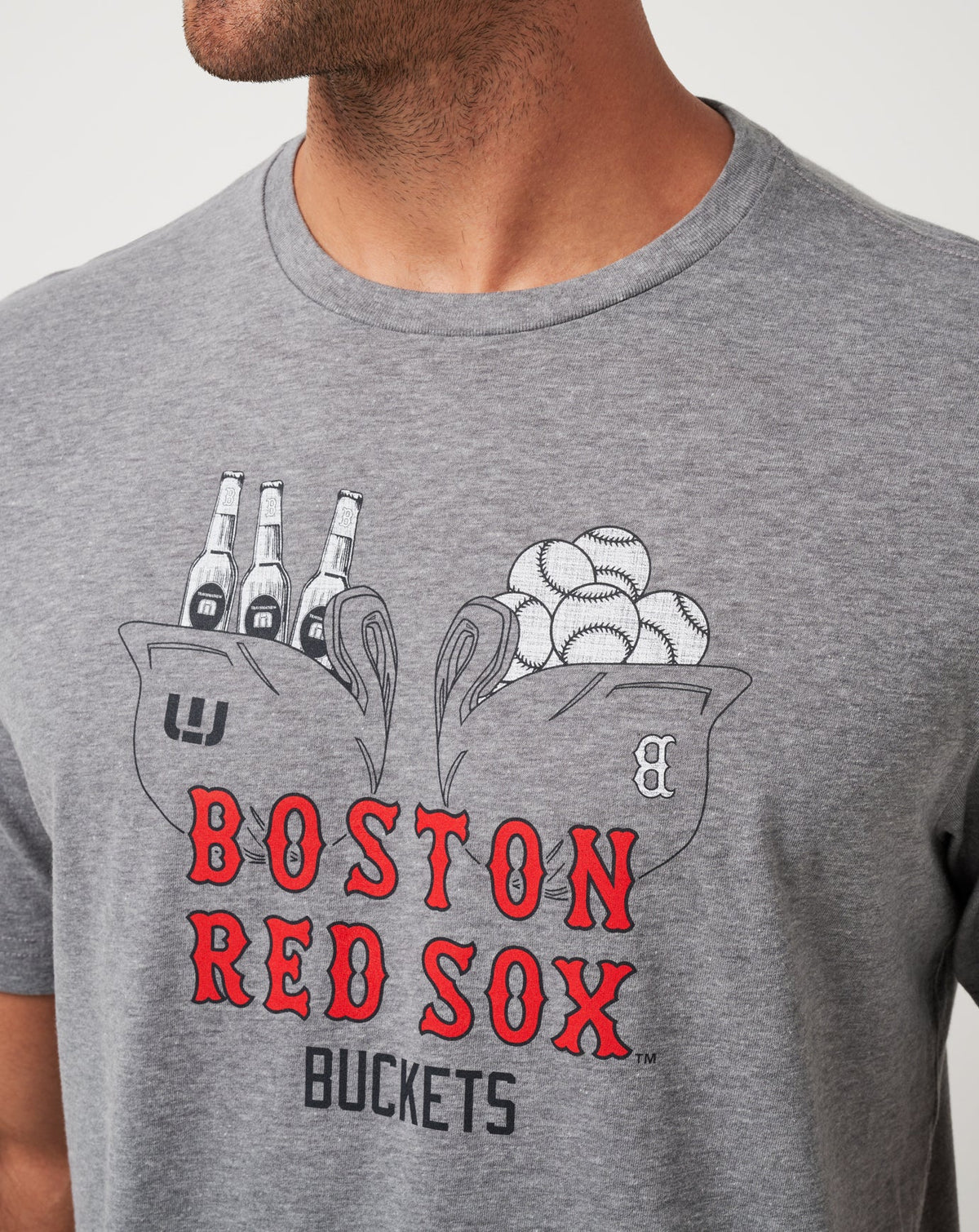 Boston Red Sox Strike One Tee Heather Grey | Travis Mathew