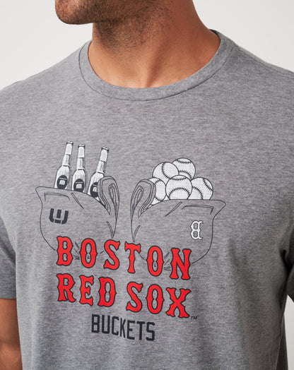 Boston Red Sox Strike One Tee Heather Grey | Travis Mathew