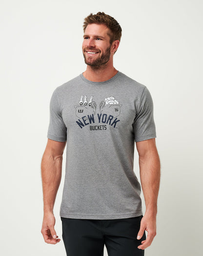 New York Yankees Strike One Tee Heather Grey | Travis Mathew