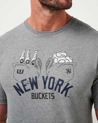 New York Yankees Strike One Tee Heather Grey | Travis Mathew