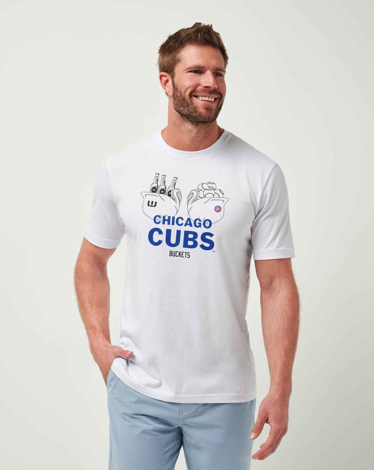 Chicago Cubs Strike One Tee White | Travis Mathew