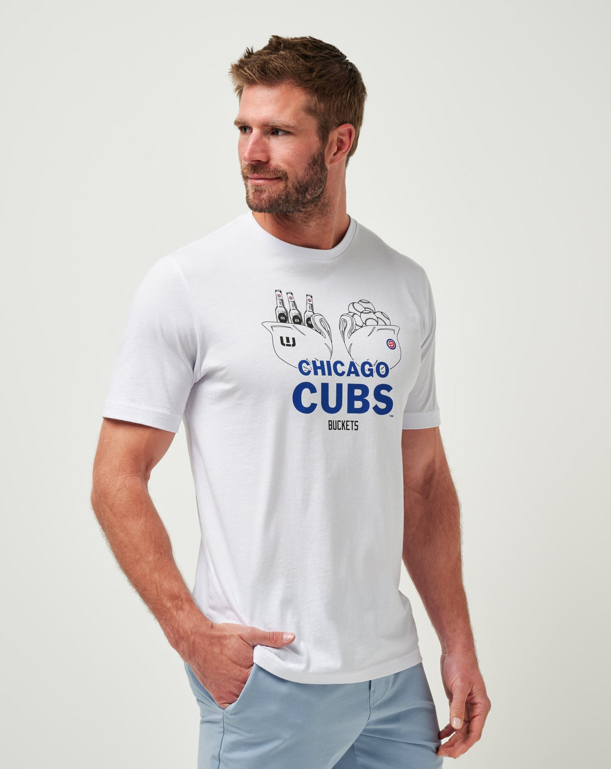 Chicago Cubs Strike One Tee White | Travis Mathew