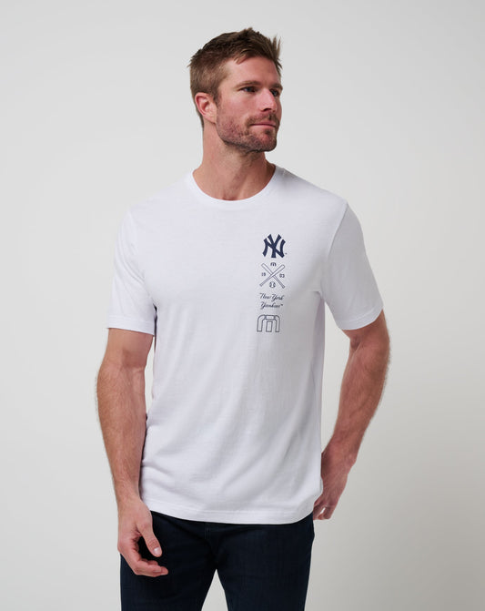 New York Yankees Sunset Slam 2.0 Tee White | Travis Mathew