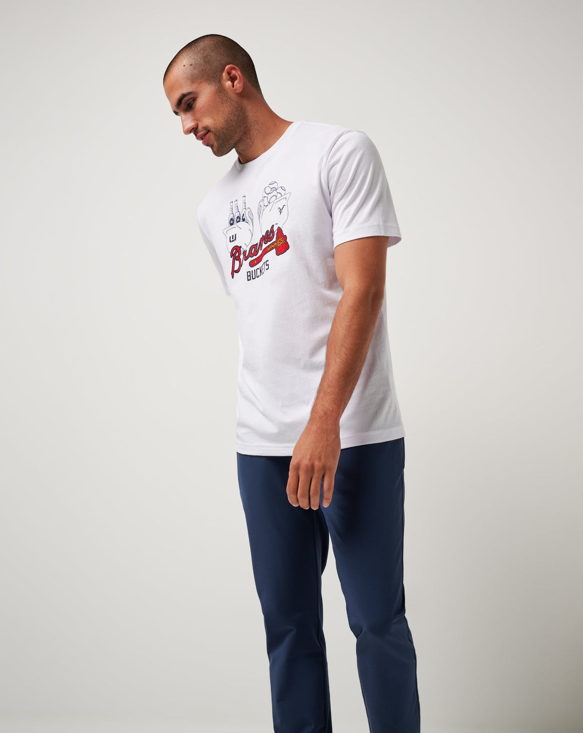 Atlanta Braves Strike One Tee White | Travis Mathew